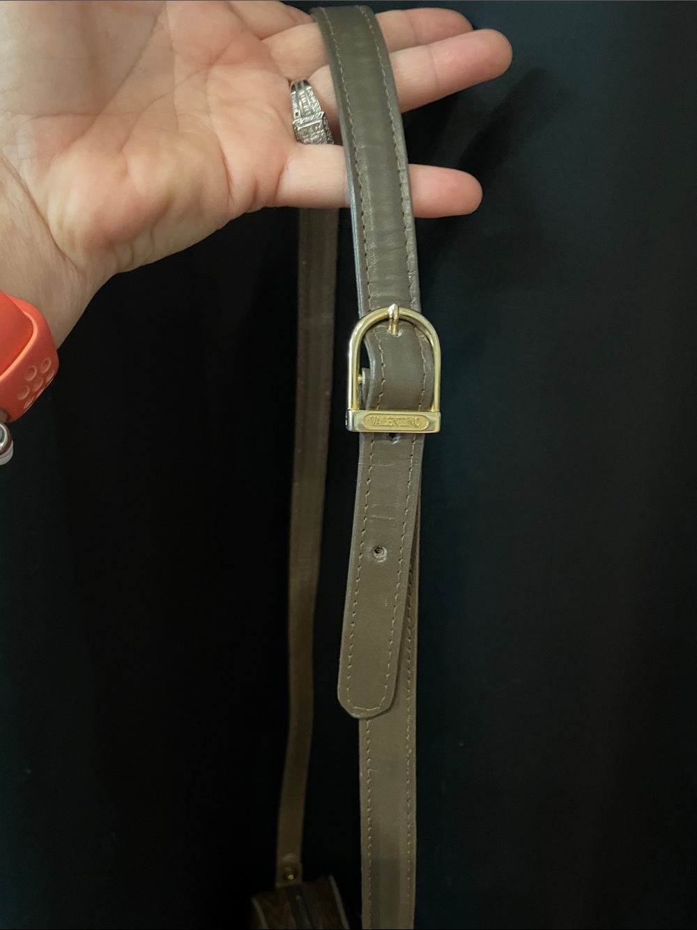Mario Valentino Brown Monogrammed V-Logo Crossbody Bag - Picture 10 of 17